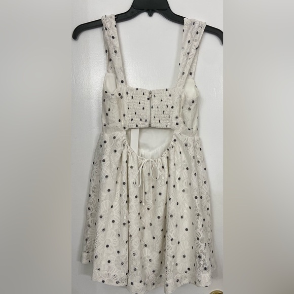 NWT For Love & Lemons Donna Mini Dress Black and White Size Medium - Picture 4 of 8